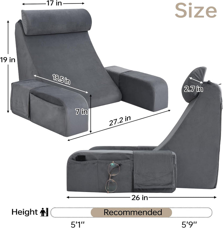ENITYA Lesekissen zum Sitzen im Bett für Erwachsene, 48,3 cm, Rückenstützkissen zum Sitzen im Bett,