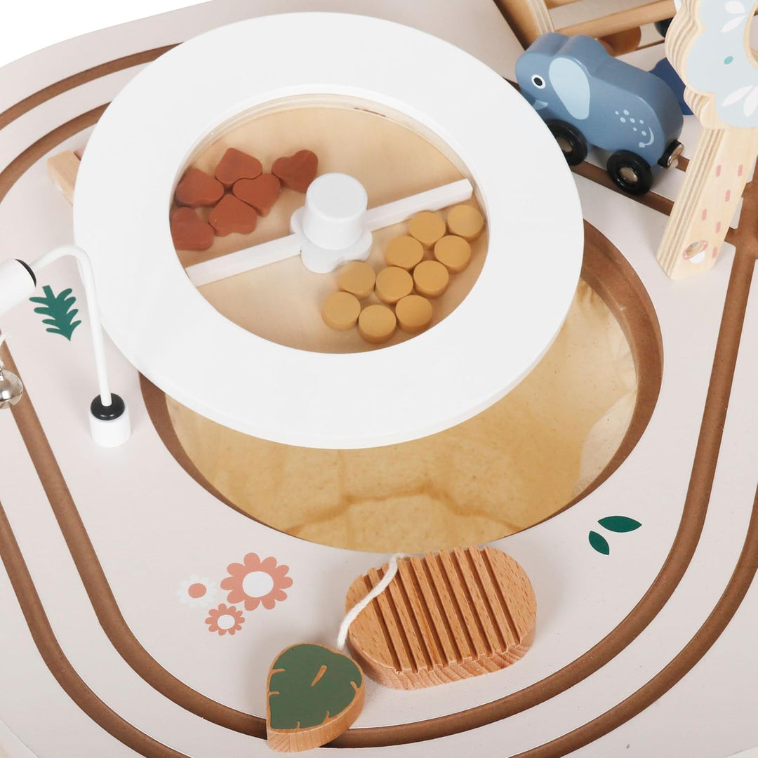 Mamabrum Holz-Lerntisch für Kinder mit 10 Aktivitäten für Kinder 3+, Montessori Spielzeug, Motoriksc