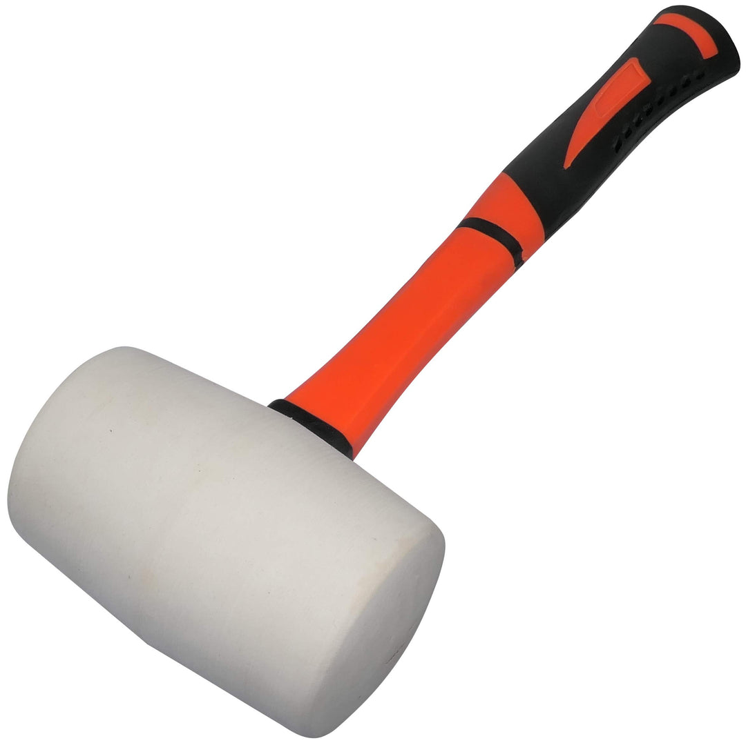 AERZETIX - C46078 - Hammer/Holzhammer/Gummikopfhammer Weiss - TPR Griff Orange - 375mm 900gr - Werkz