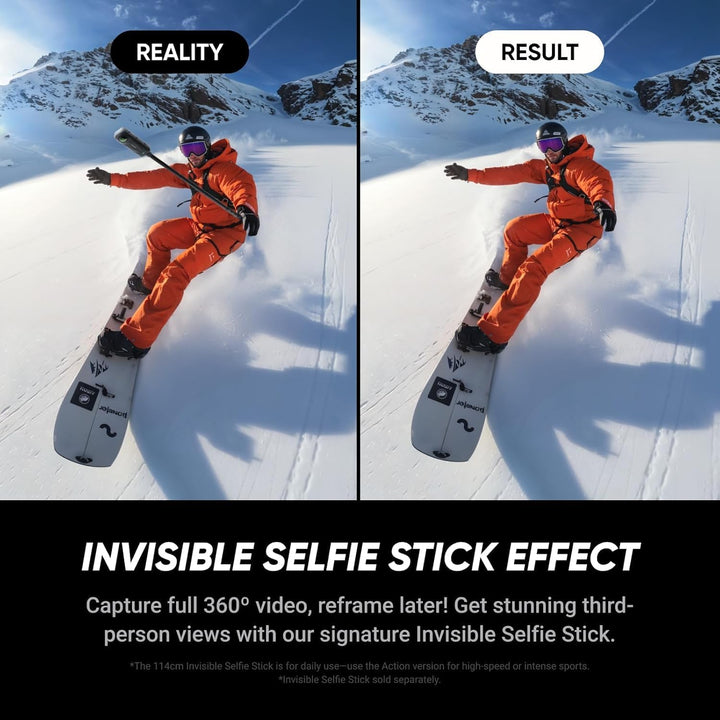 Insta360 X5 - wasserdichte 8K 360° Action-Kamera, führend bei schwachem Licht, unsichtbarer Selfie-S