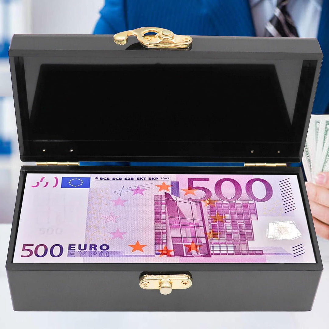 Schwarze Acryl-Geldkassette mit Schloss, Geldkasten für Bargeld, Geldhalter, Bargeldorganizer, Einze