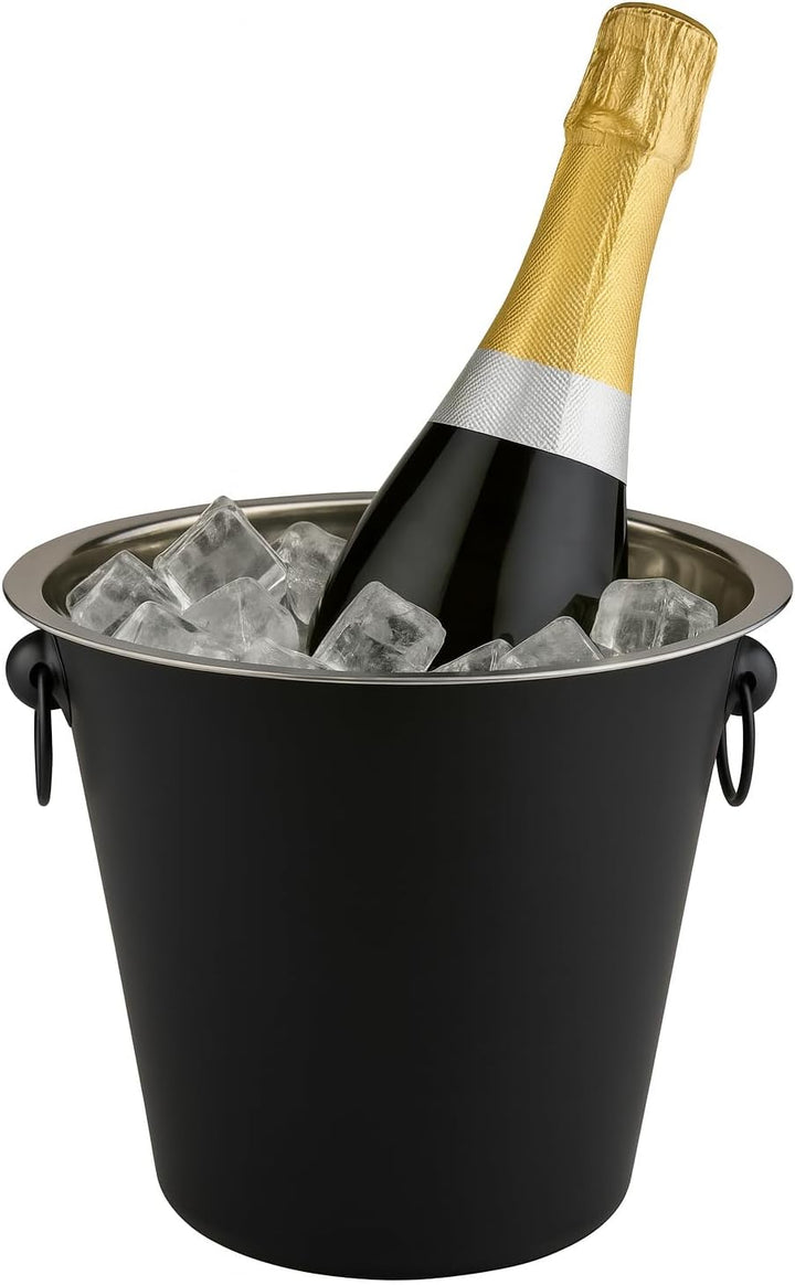 Sektkühler Edelstahl Gross Glänzend/Matt mit Ringgriffen Eimer Weinkühler Champagnerkühler Flaschenk
