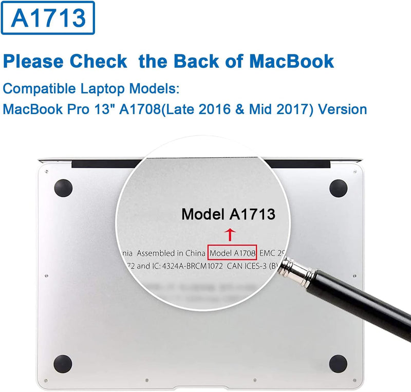 HASESS A1708 A1713 Batterie Ersatz für MacBook Pro 13 Zoll A1708 A1713 Akku Late 2016 Mid 2017 Versi