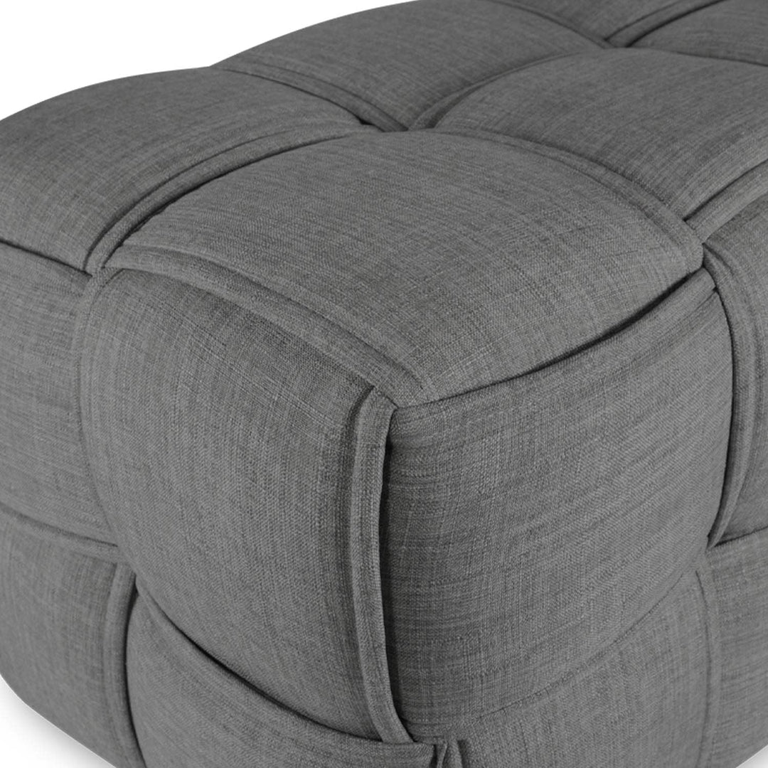 Homestyle4u 1927, Hocker Sitzhocker Grau Polster, 2-Sitzer Sitzbank Polsterhocker Sitzwürfel
