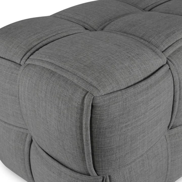 Homestyle4u 1927, Hocker Sitzhocker Grau Polster, 2-Sitzer Sitzbank Polsterhocker Sitzwürfel