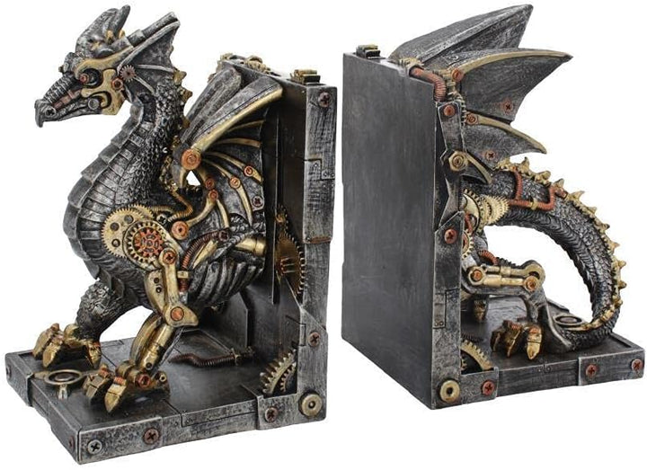 Nemesis Now Dracus Machina Buchstützen, 27 cm, Bronze
