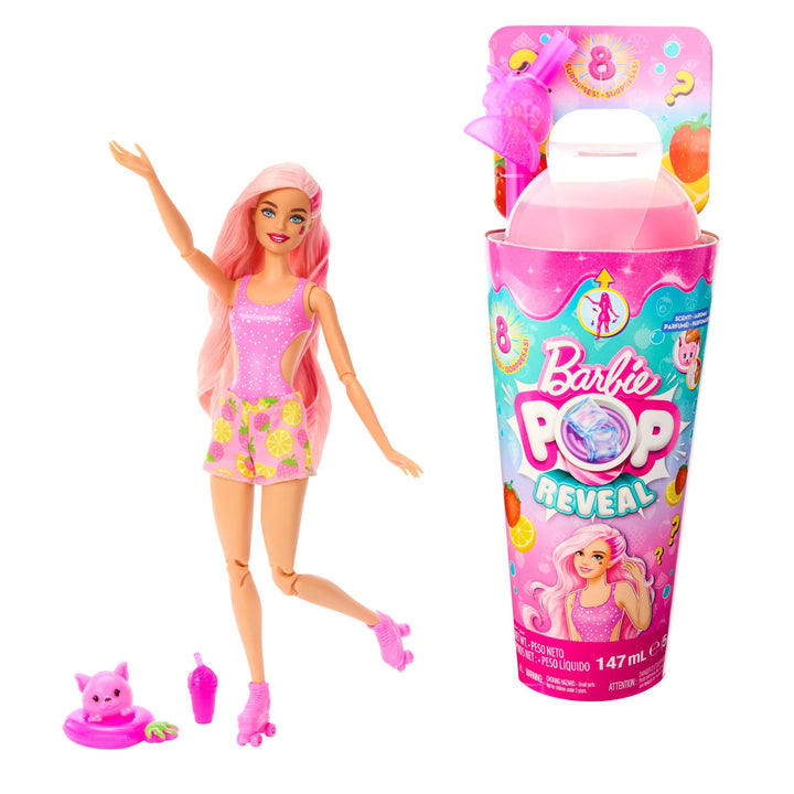 Barbie Pop Reveal Fruit - Überraschungspuppen mit 8 fruchtigen Überraschungen, inklusive beweglicher