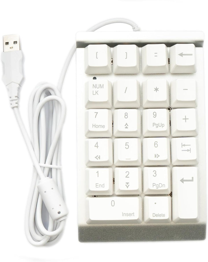 System-S Numpad Ziffernblock 23 Tasten USB 2.0 Typ A mechanische Tastatur mit LED in Weiss