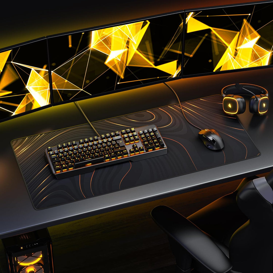 TITANWOLF - XXL Speed Gaming Mauspad 900 x 400mm - XXL Mousepad - Tischunterlage Large Size - verbes