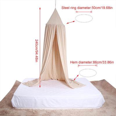 Zerodis Runde Kuppel hängen Babybett Bett Moskitonetz Baldachin Vorhang für Baby Kid Home Decor(Khak