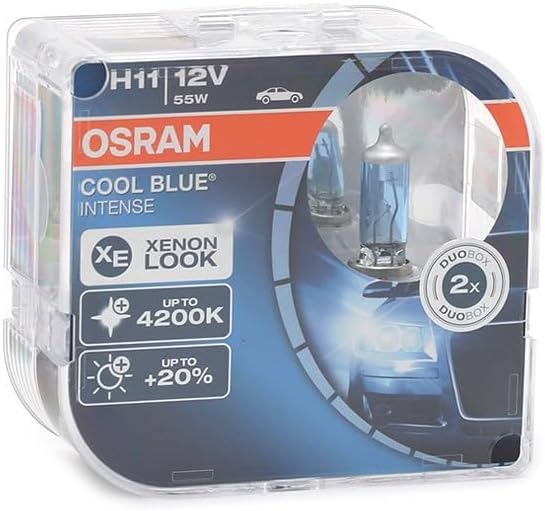 Osram 64211CBI-HCB Cool Blue Intense H11 Halogen, Scheinwerferlampe, 12 V, Duo Box, Anzahl 2