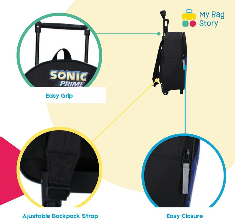 mybagstory - Trolley - Sonic - Schwarz - Kinder - Schule - Kindergarten - Grundschule - Schulranzen