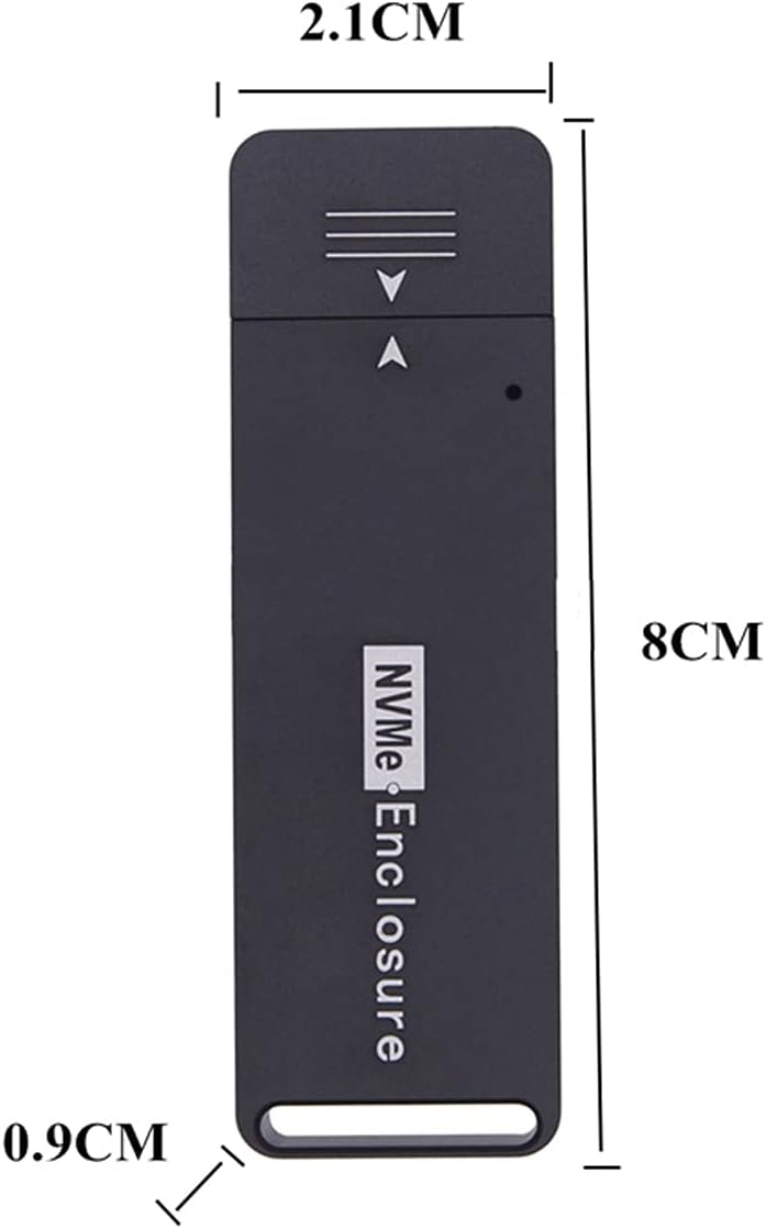 NFHK USB 3.1 Gen2 10Gbps to NVME PCI-E M-Key Solid State Drive External Enclosure 2230/2242mm Black