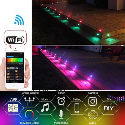 20er LED Bodeneinbauleuchten Aussen WIFI Ø45mm RGBW(RGB+Warmes Weiss) LED Terrasse Einbaustrahler Bo