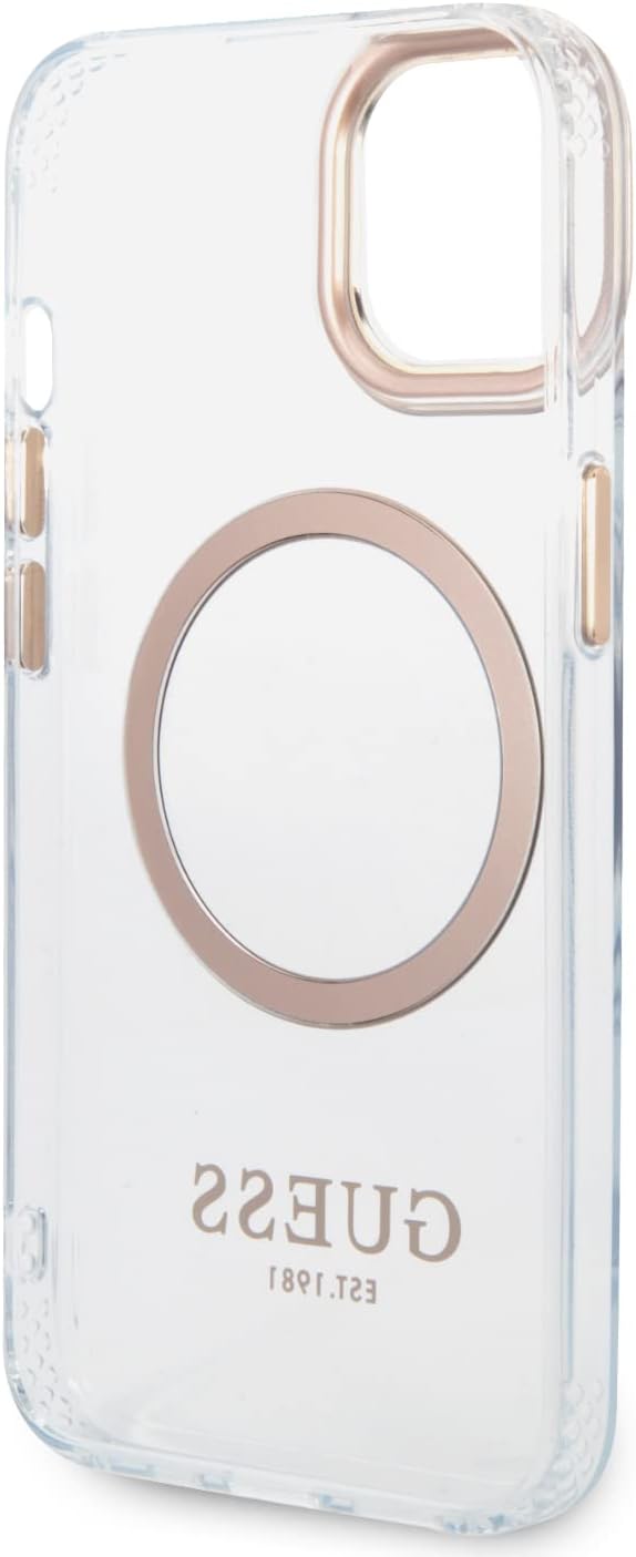 Guess GUHMP14MHTRMD Hülle für iPhone 14 Plus 6,7" Gold/Gold Hard case Metal Outline