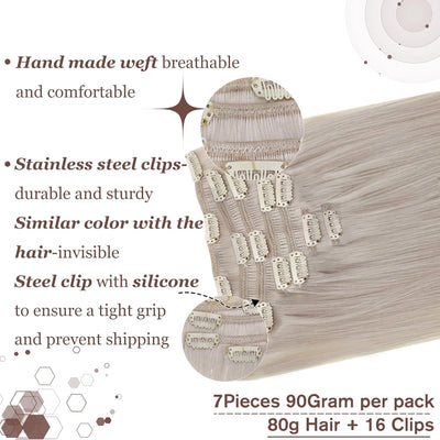 Hetto Echthaar Clip in Extensions Blond Clip in Echthaar Extensions Remy Menschlich Haar Clip in Ext