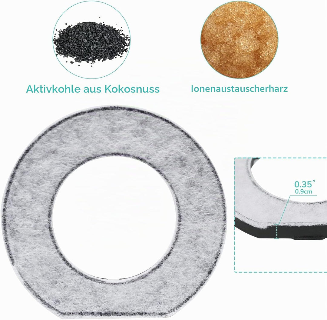 LumoLeaf Ersatzfilter für 2 l Haustier Wassernapf Kokosnuss Aktivkohle Filter für Hund Wasserspender
