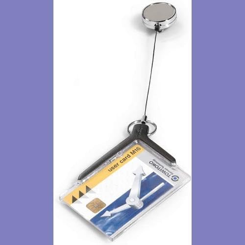 Durable Pass-Halter De-Luxe mit Chrom-Jojo, 10 Stück, 830758 Für 1 Karte Jojo, Für 1 Karte Jojo