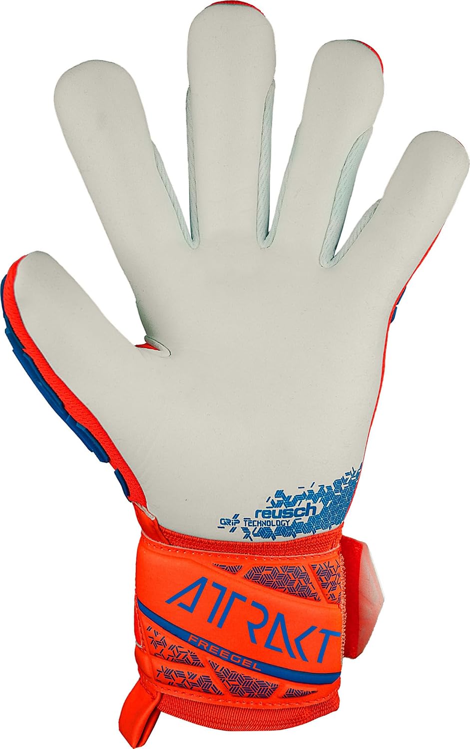 Reusch Unisex Jugend Attrakt Freegel Silver Junior Torwarthandschuh 4 orange-blau, 4 orange-blau