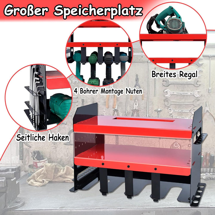 YRHome Werkzeugspeicher Aufbewahrung Akku Schlagbohrschrauber Wandhalterung für 4 Elektrowerkzeug 3-