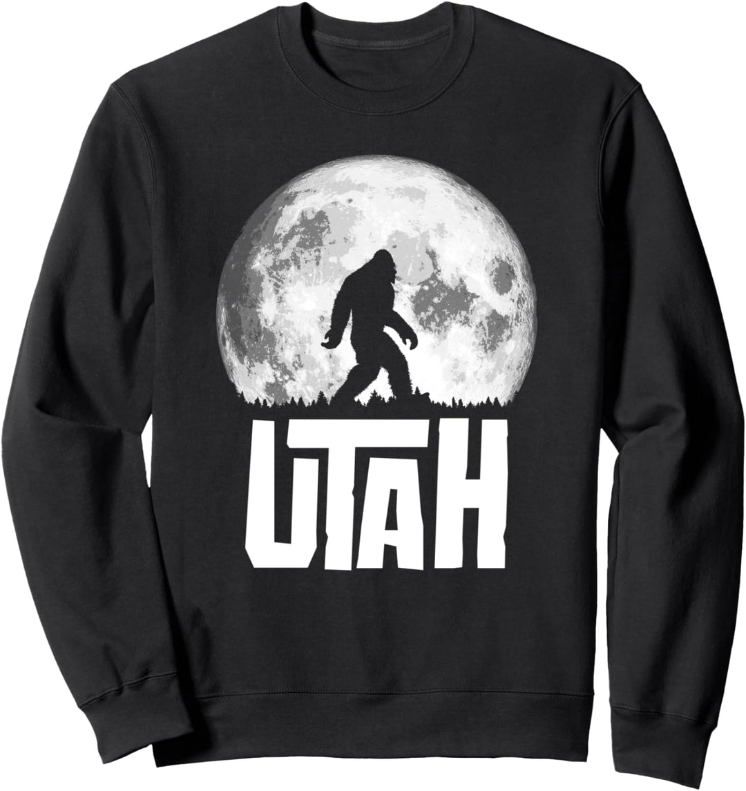 Utah Bigfoot Vintage Full Moon Retro Squatch State Pride Sweatshirt