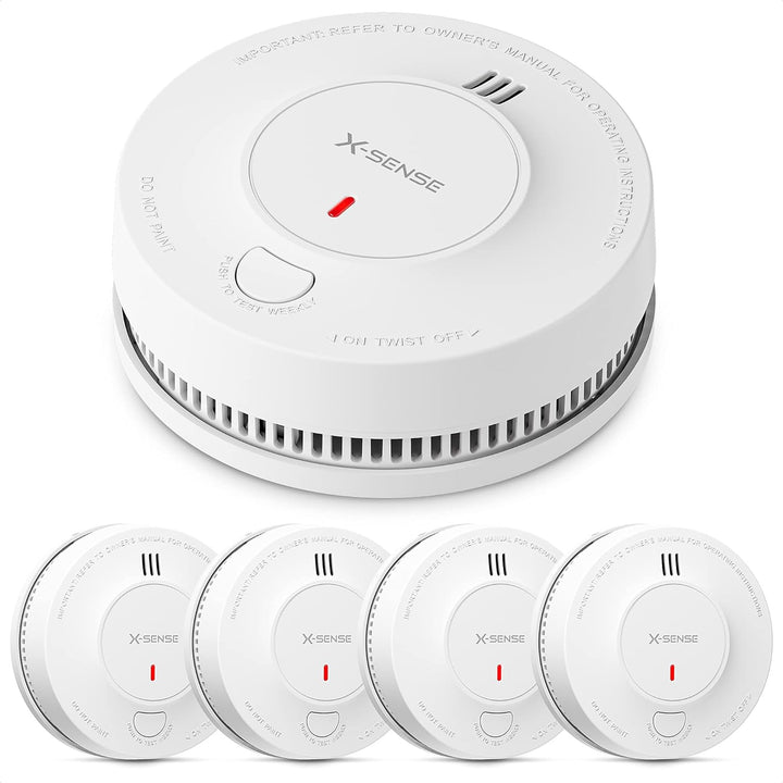 X-Sense Verbesserter Rauchmelder 10 Jahre Batterie, Feuermelder mit fotoelektrischem Sensor, TÜV und
