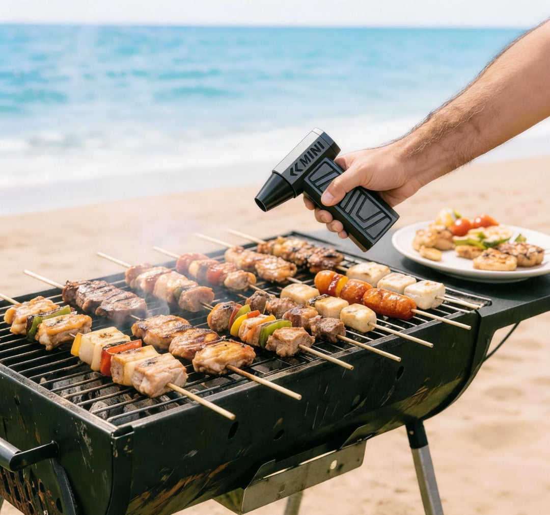 Mini Gebläse Akku, Handgebläse, 105000RPM 4-Stufen Gebläse Klein, Compressed Air Duster mit LED-Lich