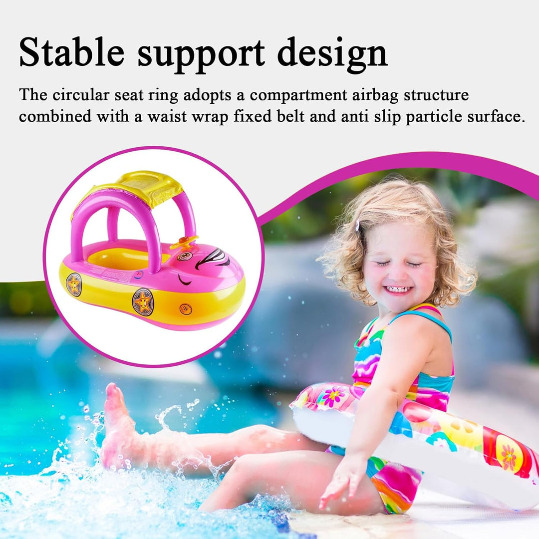 Schwimmring Baby Mit Sonnendach, Float Schwimmreifen Baby, Pool Sicherheitssitz, Aufblasbares Spielz