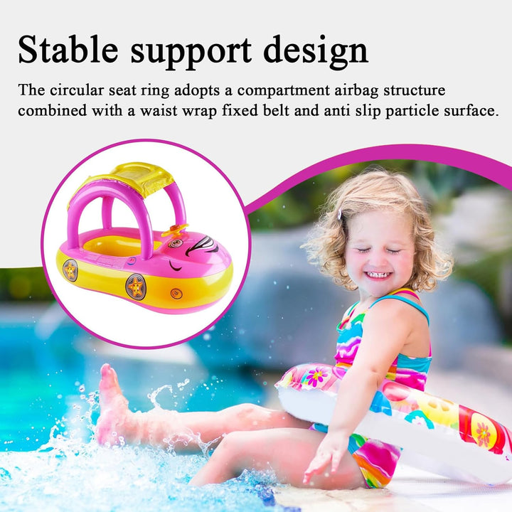 Schwimmring Baby Mit Sonnendach, Float Schwimmreifen Baby, Pool Sicherheitssitz, Aufblasbares Spielz