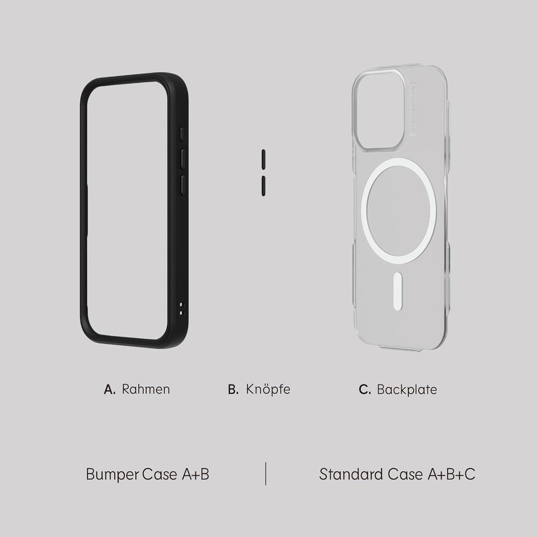 RhinoShield Modulares Case kompatibel mit MagSafe für [iPhone 15] | Mod NX - Überragender Magnet, In