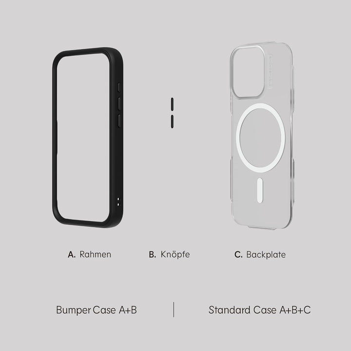 RhinoShield Modulares Case kompatibel mit MagSafe für [iPhone 15] | Mod NX - Überragender Magnet, In