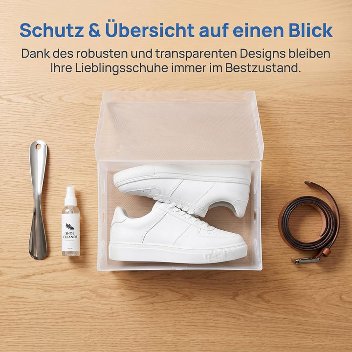 Toyvian 7 StüCk Stapelbare Transparente Schuhboxen Mit Klappdeckel Faltbare Aufbewahrungsboxen Aus R