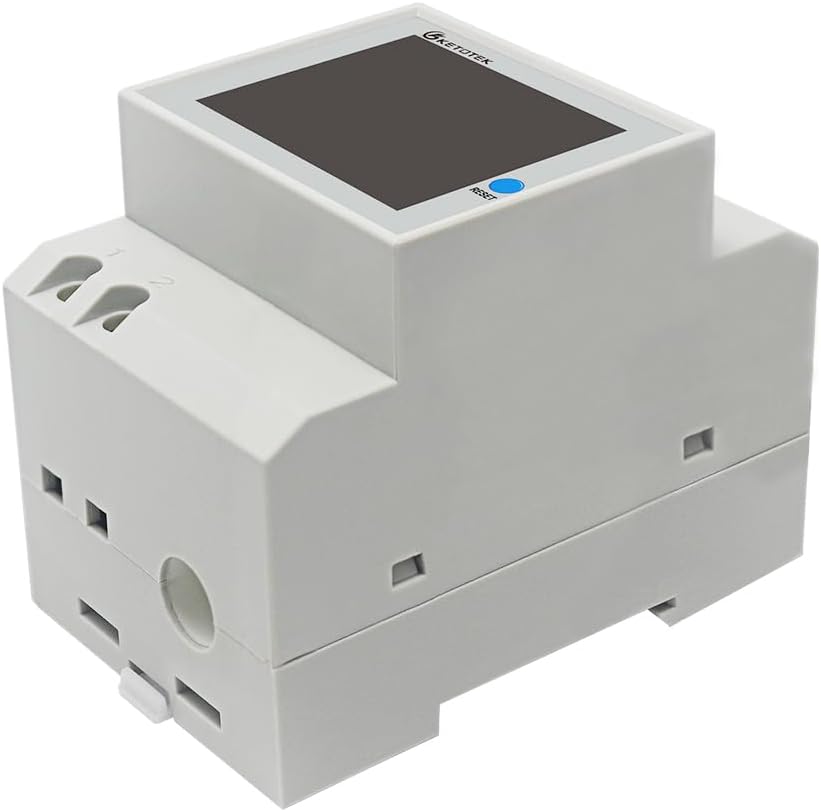 KETOTEK Stromzähler Hutschiene, Digitaler Energiezähler 6in1, AC40-300V 100A Wechselstromzähler KWh