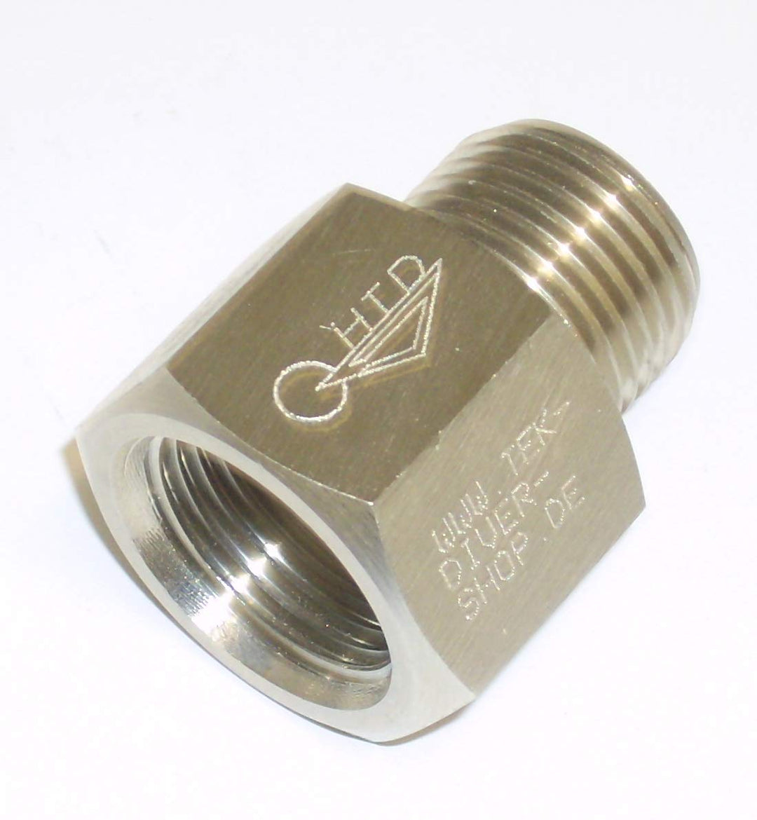 HTD Gewindeadapter Druckluft G 5/8" Innengewinde - Edelgas W 21.8 Aussengewinde