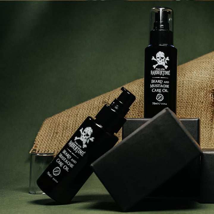 Bart & Schnurrbart Öl 75ml | Bartpflege mit Argan-, Jojoba-, Mandel-, Oliven- & Sonnenblumenöl | Wei