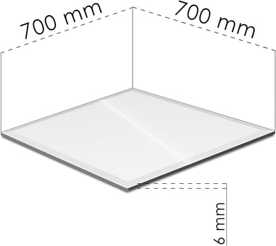 iomangio® Glasplatte Eckig 70 x 70cm Schwarz - Glasscheibe aus gehärtetem ESG Glas 6mm Dick – Tischp
