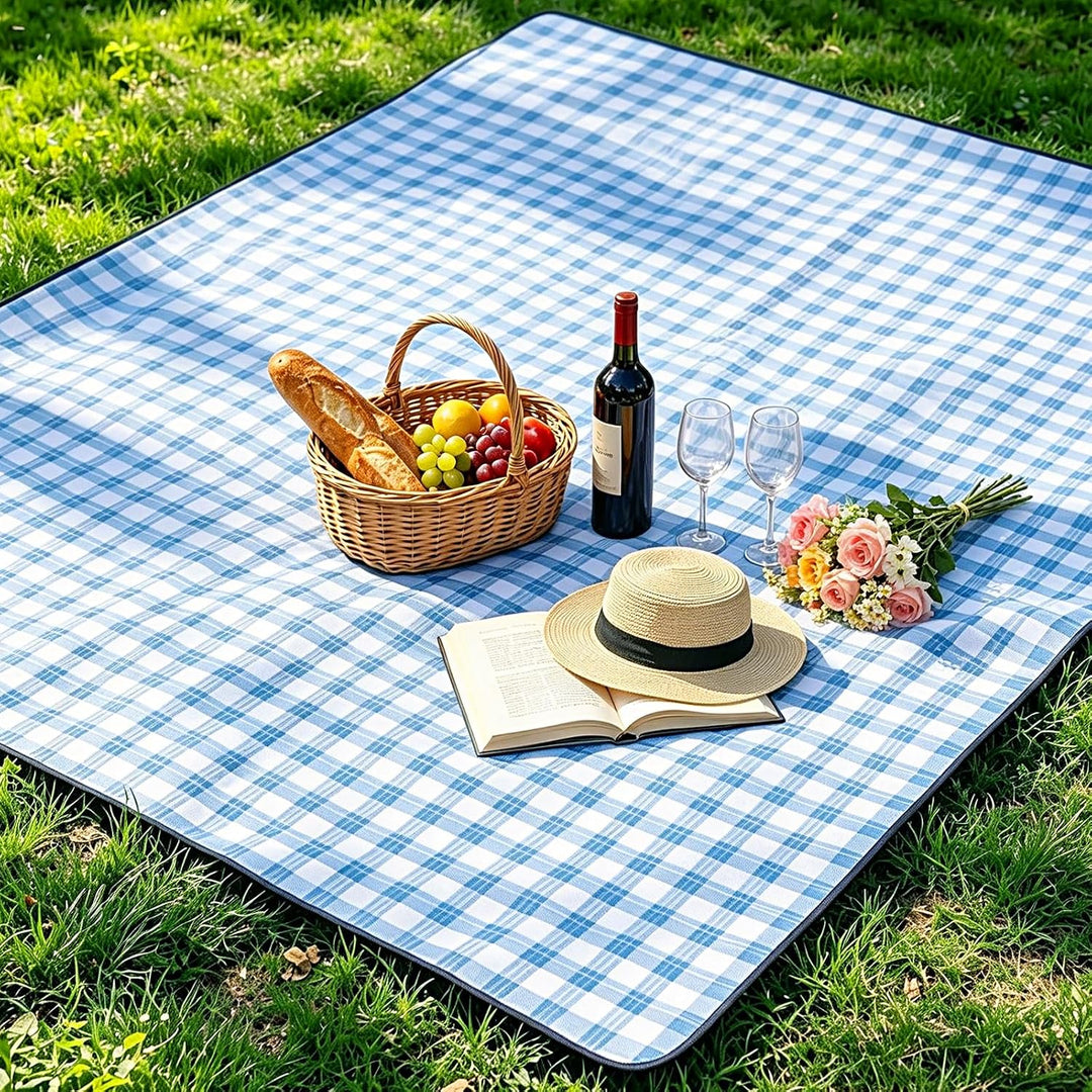 Anise Star Picknickmatte 200 x 200 cm wasserdicht isoliert | Fünfschichtig Blau 200*200cm 200.0 Zent