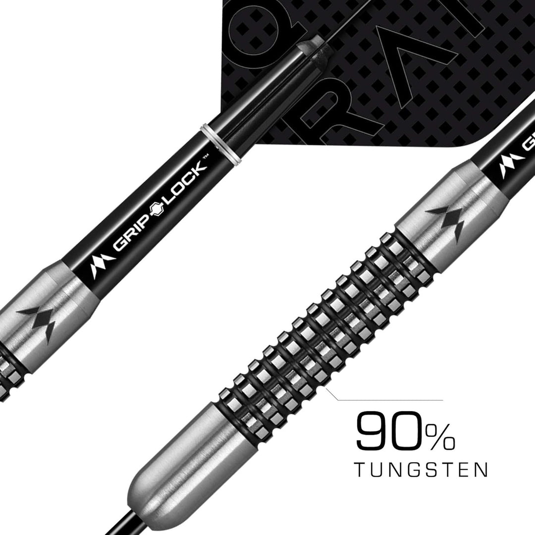 Mission Quadrant-Dartpfeile, Stahlspitze, schwarzes Titan M1 24 g, M1 24 g