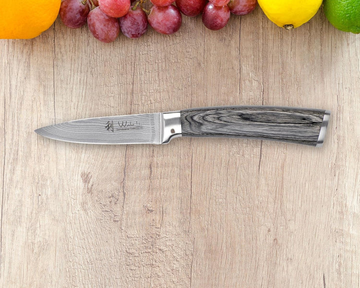 Wakoli Edis 4er Damastmesser-Set mit Klingenlängen von 8,50 bis 18 cm, extrem scharf aus 67 Lagen I