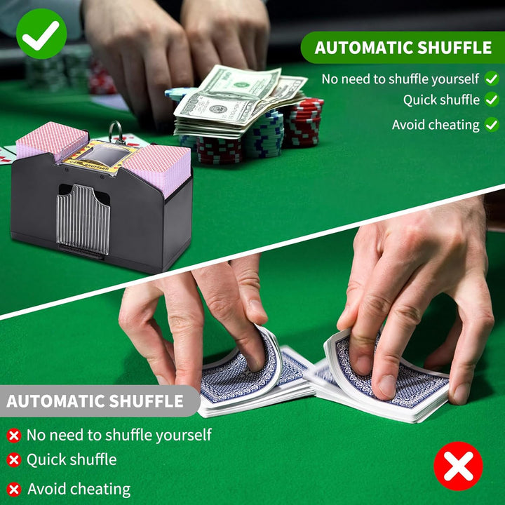 ZONJIE Automatische Elektrischer Kartenmischer für 4 Decks - USB/Batteriebetrieb, EIN-/Zwei-Deck-Kar