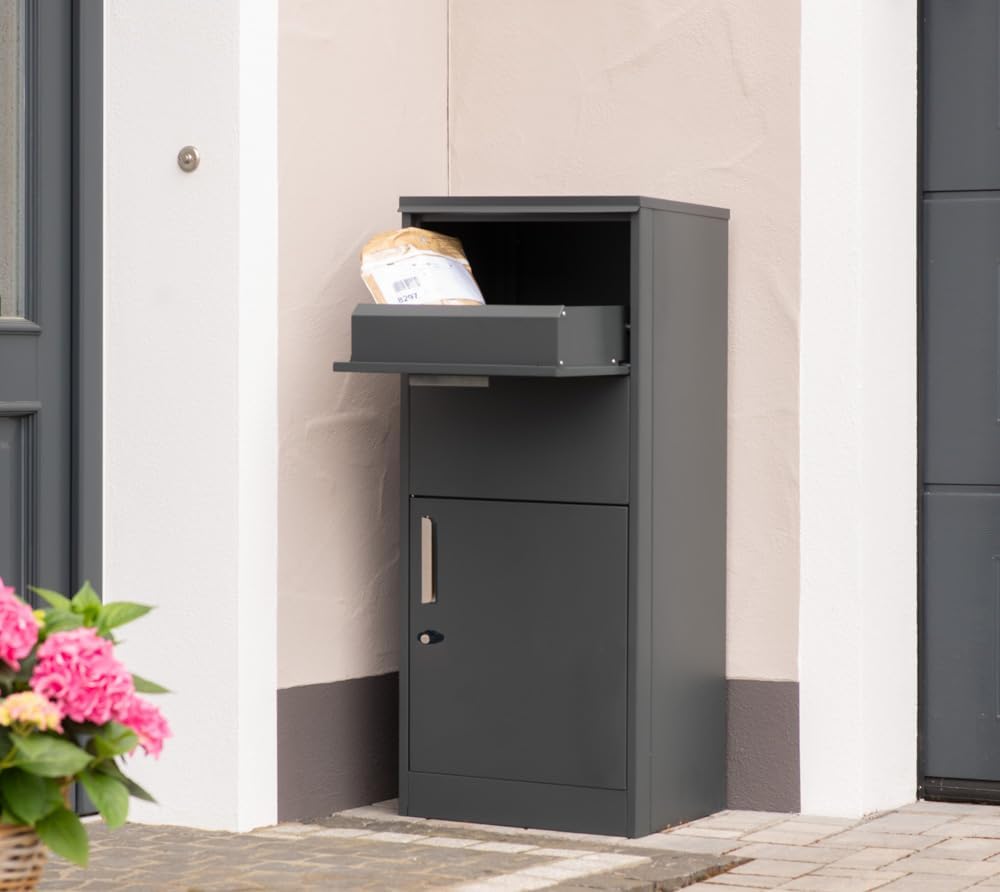WESTMANN Paketbriefkasten Pepe Outdoor | pulverbeschichtetes Metall 50x39x114 cm | Bodenmontage | Br