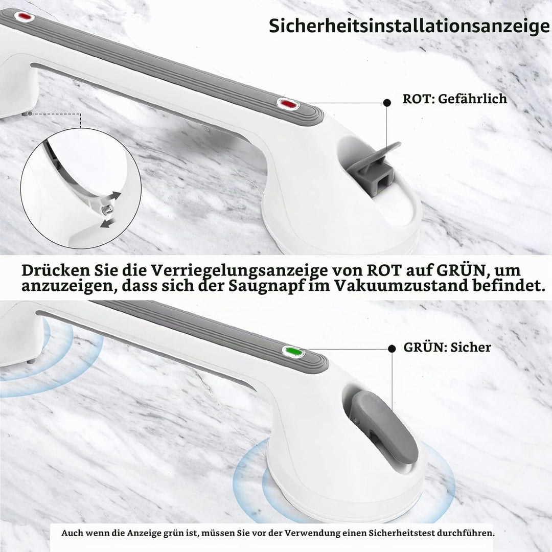 Newthinking Haltegriff Dusche mit Saugnapf, Haltegriffe für Senioren,Grau | Haltegriff mit Saugnapf,