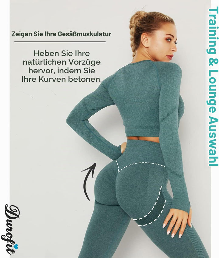 Scrunch Butt Sport Leggings Für Damen, High Waist Blickdicht Po Push Up Booty Leggings für Sport &amp; A