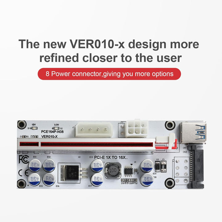 YABOANG PCIE Riser 1 x bis 16 x Grafikerweiterung für Bitcoin GPU Mining Powered Riser-Adapterkarte,