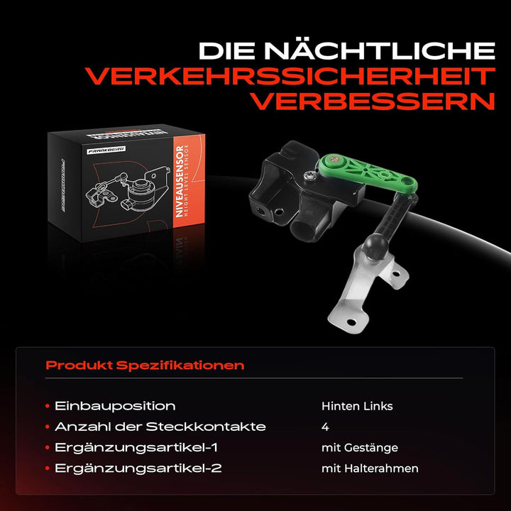 Frankberg Niveausensor Hinten Links für A3 Q2 TT Ateca Leon SC ST Octavia III Superb III Golf Sports