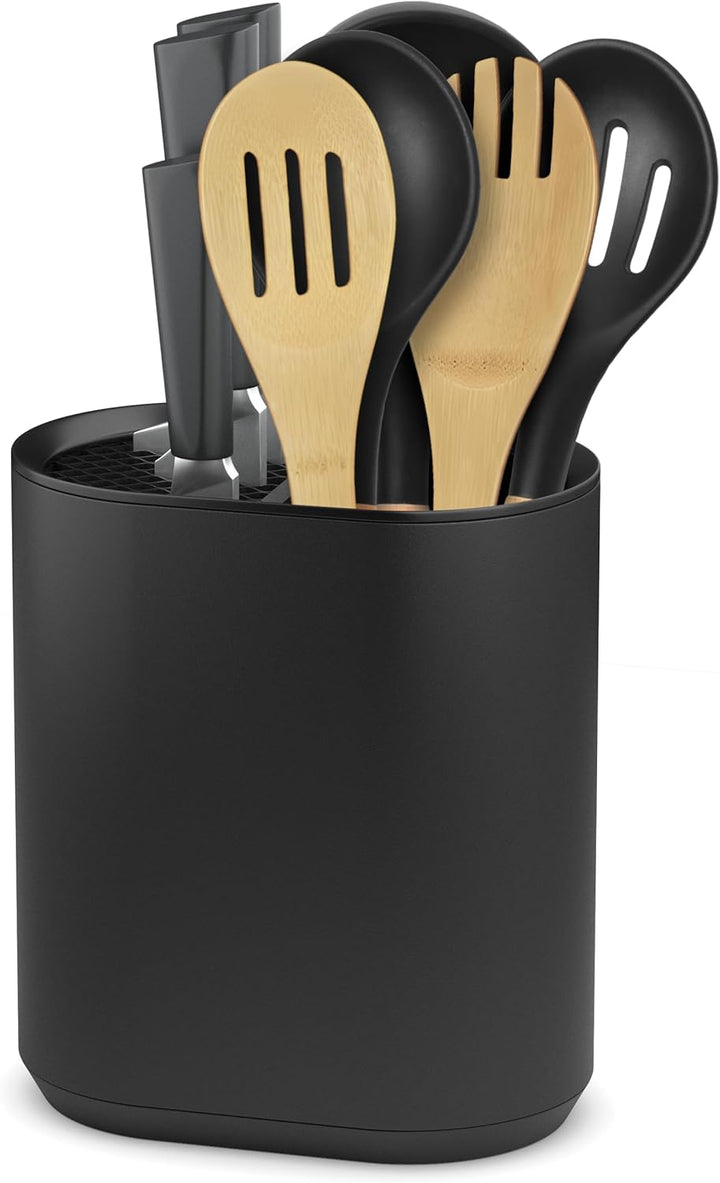 Messerblock ohne Messer und Utensilienhalter Küche, Behälter für Küchenutensilien, Küchenhelfer Aufb