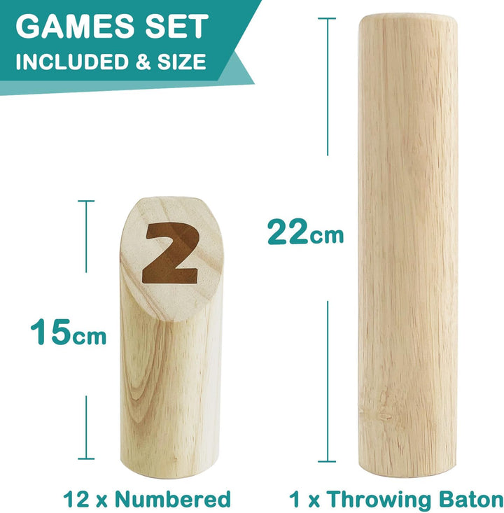 Nummerierte Blockwurfspiele Outdoor Holz Werfen Hof Spiel Stick Holz Spiel Set Klassische Handkisten