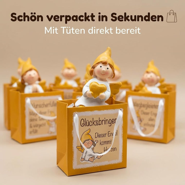 MIJOMA 24 Stück Set Schutzengel in Tüte 2-Fach Sortiert, im 24er Display, Gastgeschenk Glücksbringer