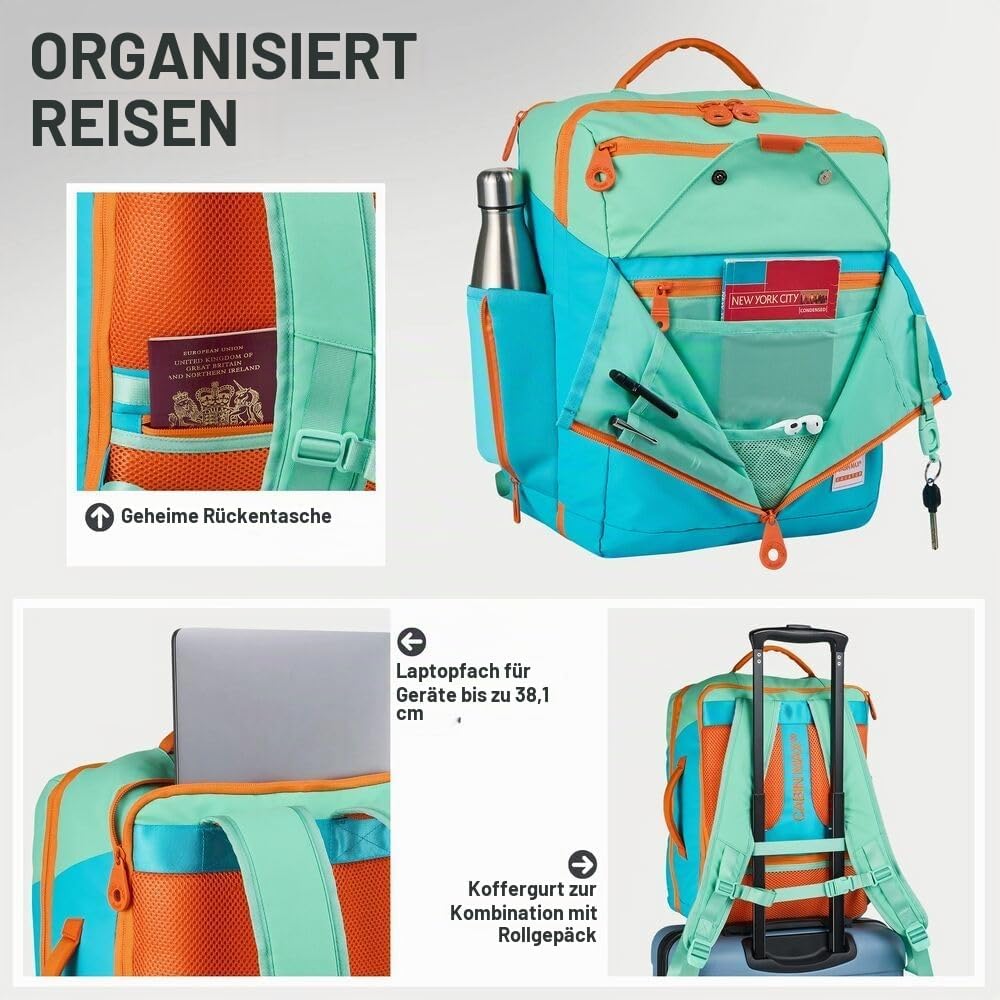 Cabin Max Handgepäck-Rucksack 40x30x20 Ryanair Reiserucksack für Flugzeug 24L Drift, 24L Drift