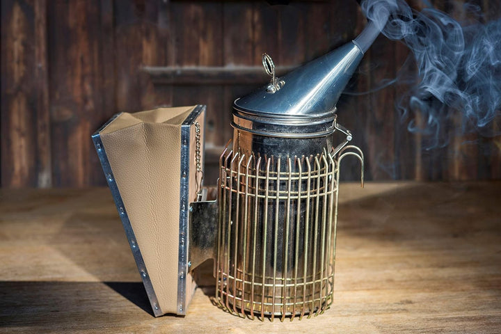 Imkado Imker Set M - Premium Edelstahl-Smoker, Rauchstoff, Anzünder - Ideal für Hobbyimker - Einstei